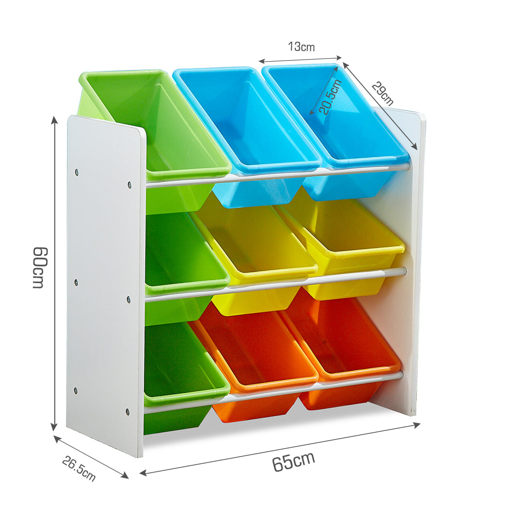 Levede 9 Bins Kids Toy Box Bookshelf-1917016717956091906