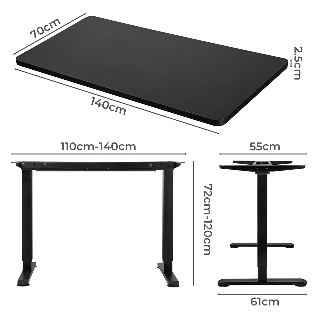 Levede Motorised Standing Desk Adjustable 140cm Black 1000x 1MM-1910112994285719554