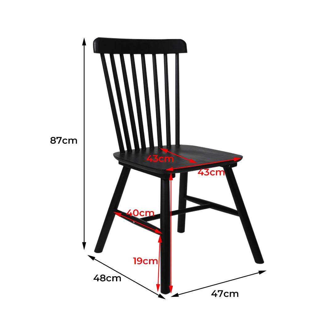 Levede 2x Dining Chairs Kitchen Winsor Black-1910113281712984066