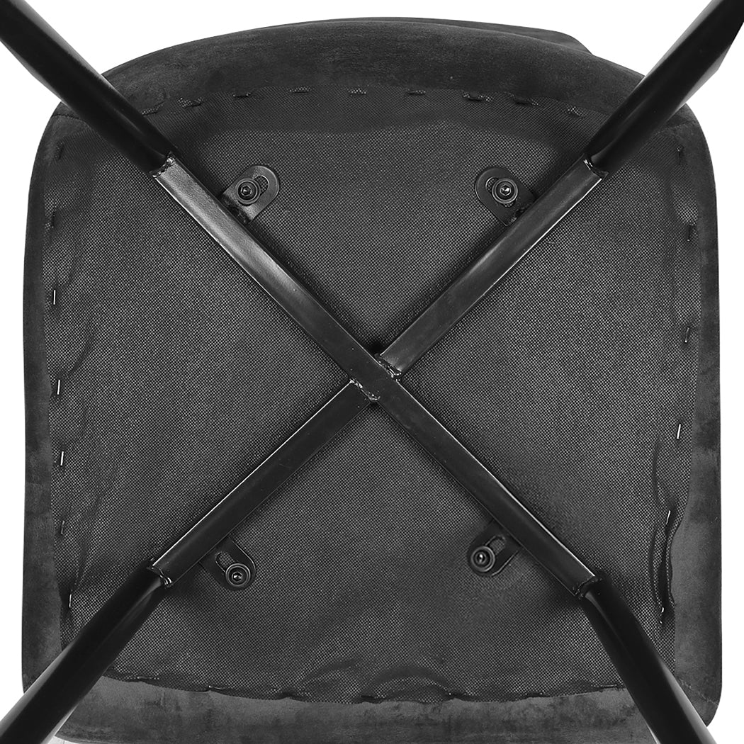 Levede 4x Dining Chairs Kitchen Velvet Grey-1910113287547260931