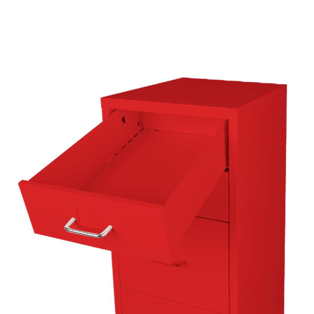 Levede 5 Drawer Office Cabinet Drawers Red-1917016720799830019