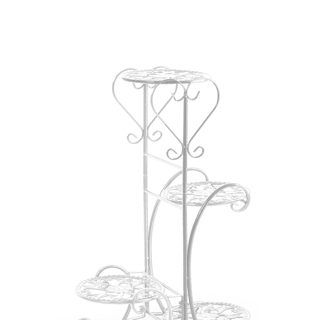 Levede Plant Stand Outdoor Indoor Metal White-1942353739570614275