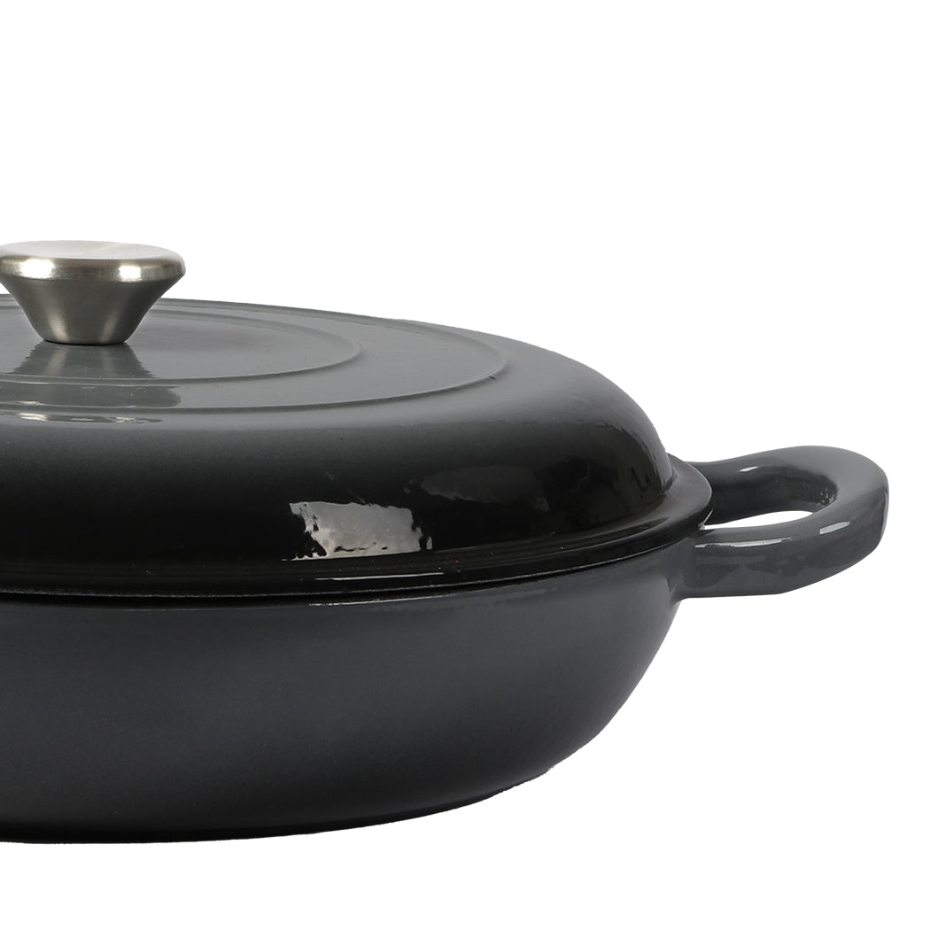 3.5L Enamel Dutch Oven Pan in Black Colour-1942352919340912643