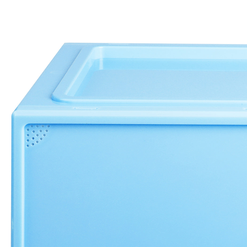 Stacked Sneaker Display Case Shoe Storage Blue-1942352814617530371