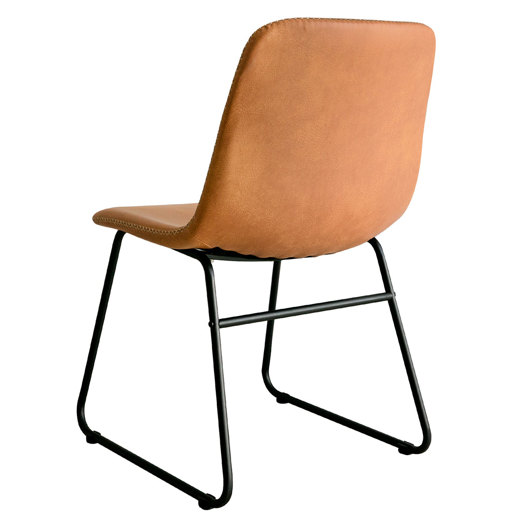 Levede 2x Dining Chairs Kitchen Table Brown-1910113301069697027