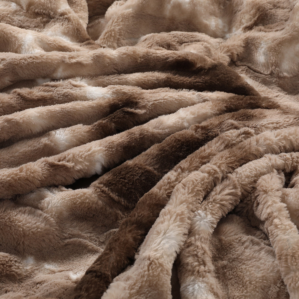 Dreamz Luxury Tie-dyed Blanket Brown 127cm x 152cm-1942353604396584963