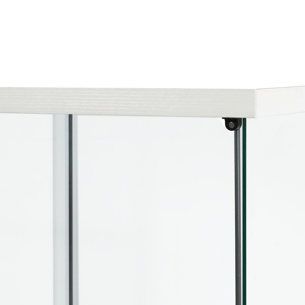 Stacked Display Cabinet Tempered Glass White-1917016730077630467