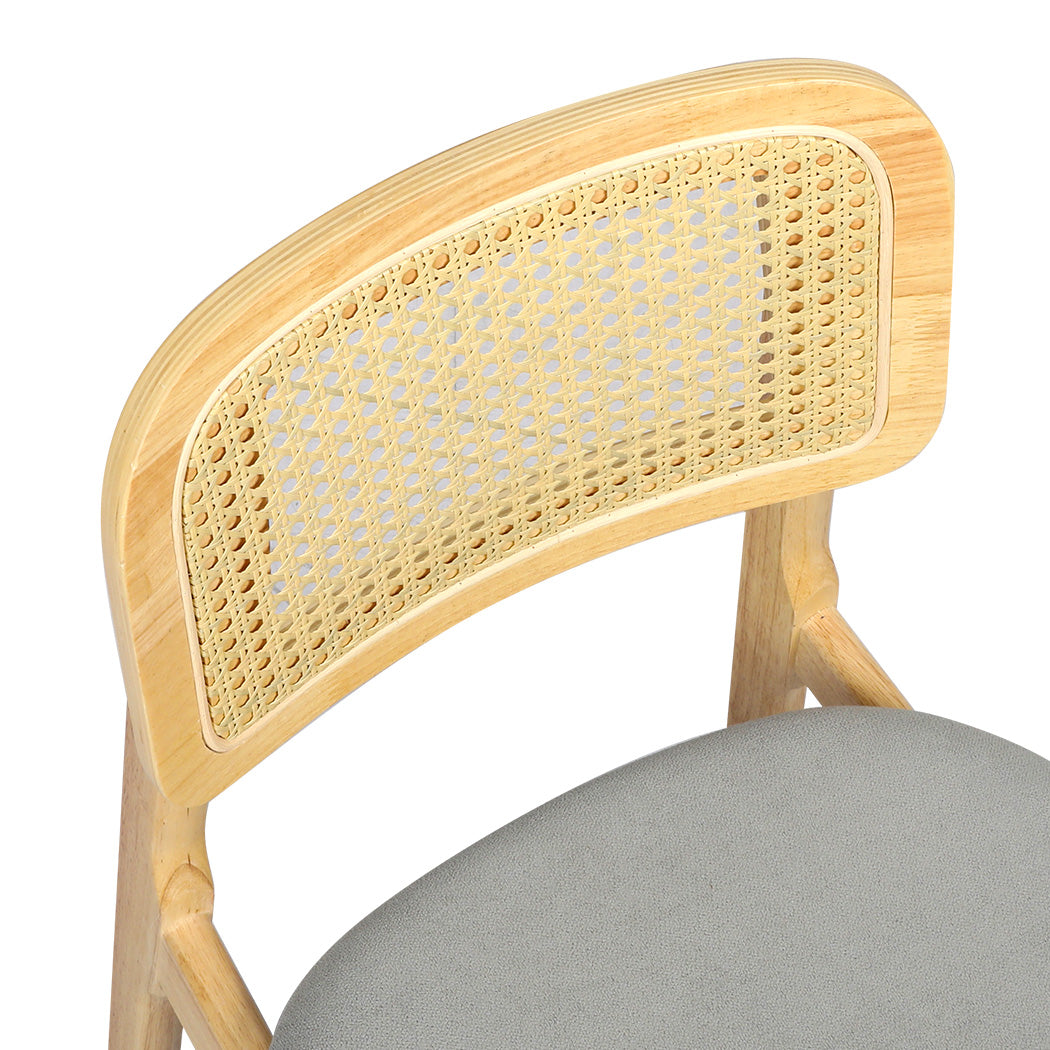 Levede 2x Dining Chair Wood Rattan Armless Natural-1937319814116806659