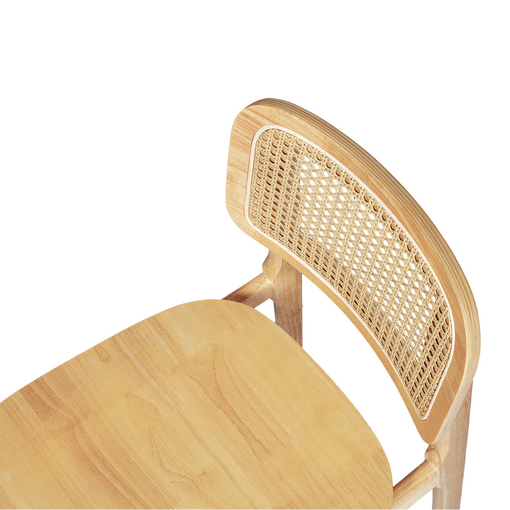 Levede 2x Rattan Dining Chair Wooden Kitchen Chair-1937319810849443843