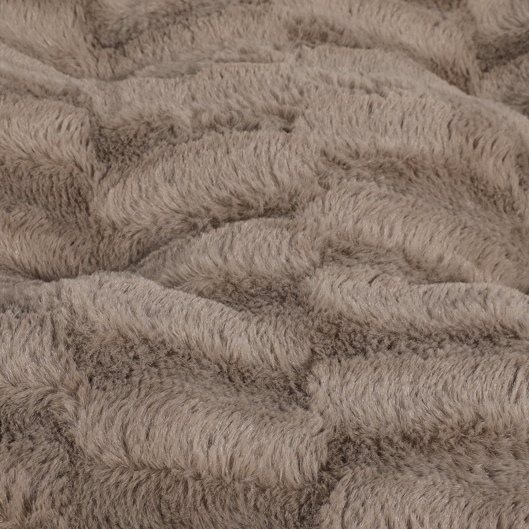 Dog Calming Bed Warm Soft Plush Comfy XL Khaki X-Large-1942353079592685571