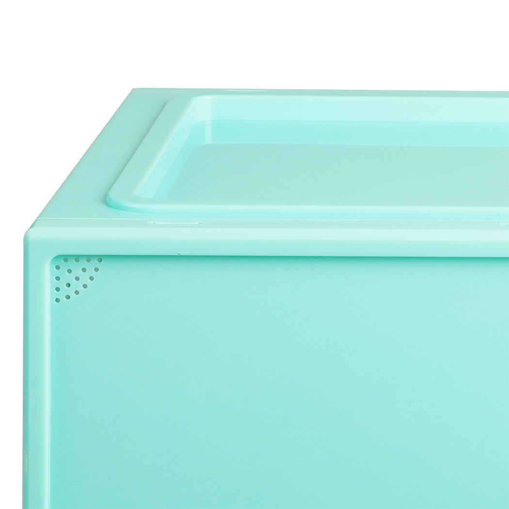 Stacked Sneaker Display Case Stackable Cyan-1942352814785302531