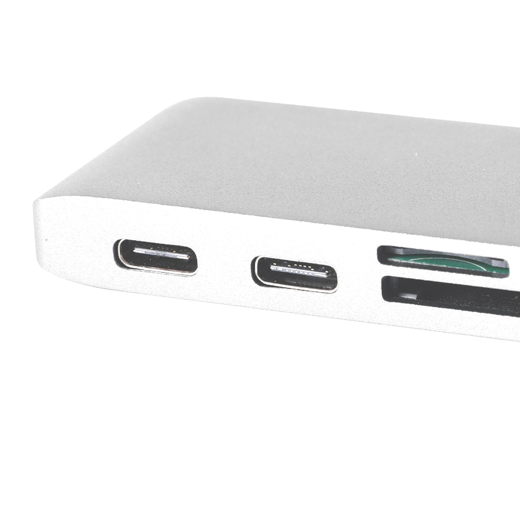 USB 3.0 Type-C HUB 6 Port Powered Adapter Silver-1942352975838187523