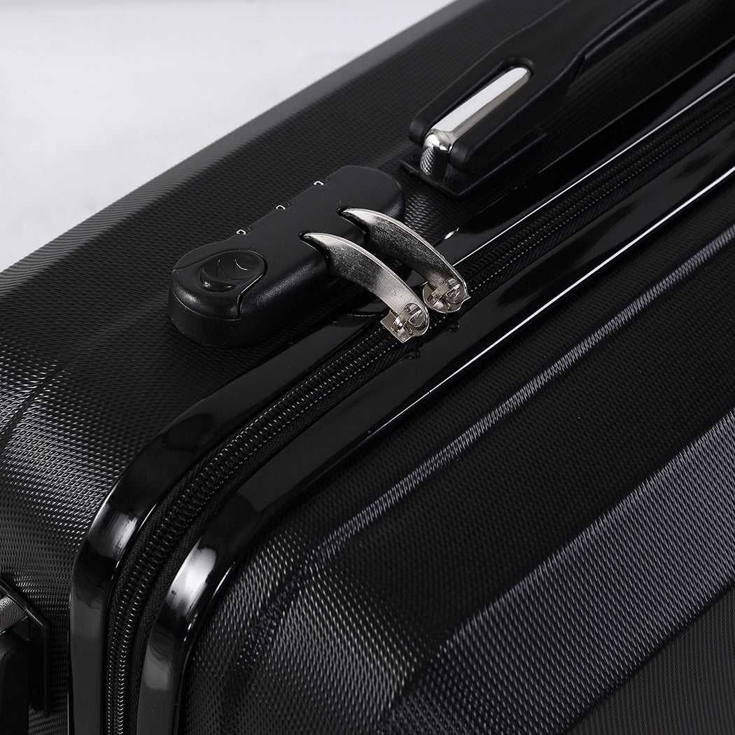 Slimbridge 2pcs 20"Travel Luggage Set Black-1942352931445673987