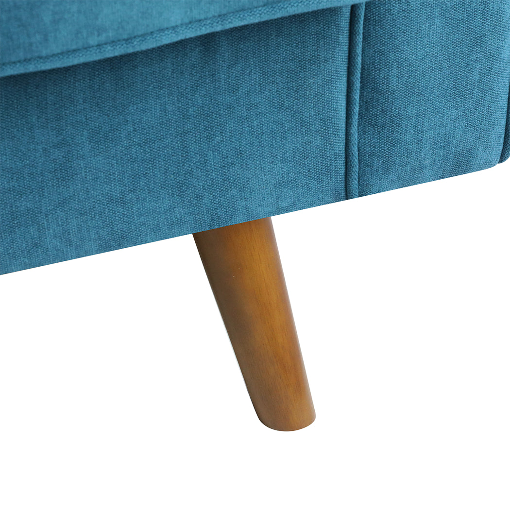 Levede Fabric Sofa Armchair 3 Seater Couch Blue 191cm Wide-1910112520178372611