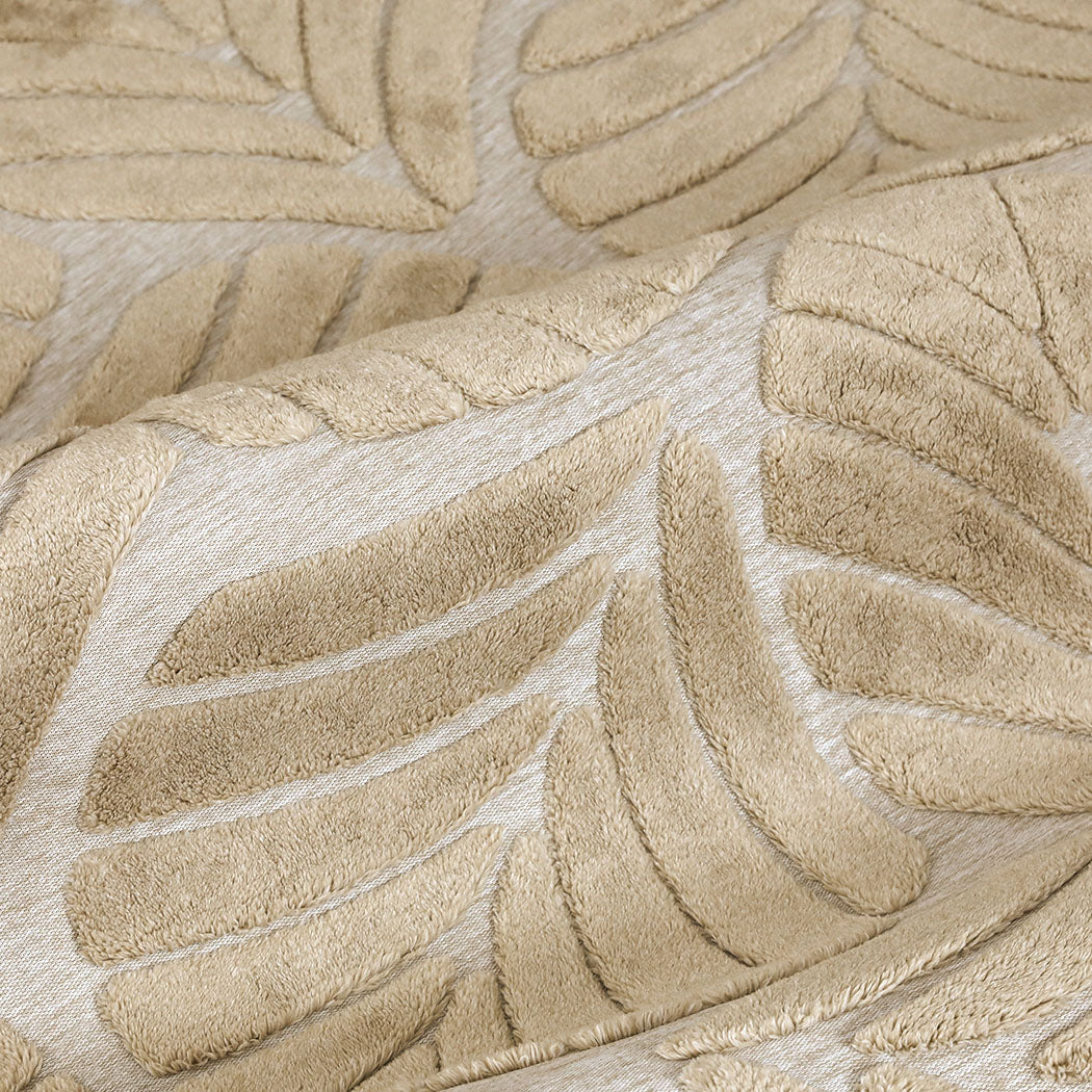 Marlow Floor Rug Soft Embossed Carpet Non Slip Plush Shaggy Rugs Leaf Pattern-1942353627809189891