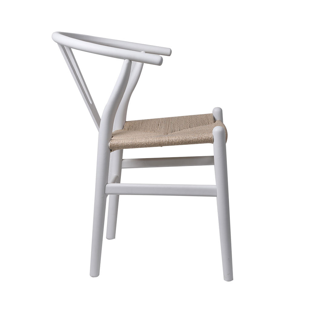 Levede 2x Dining Chairs Wooden Hans White-1910113283994685443