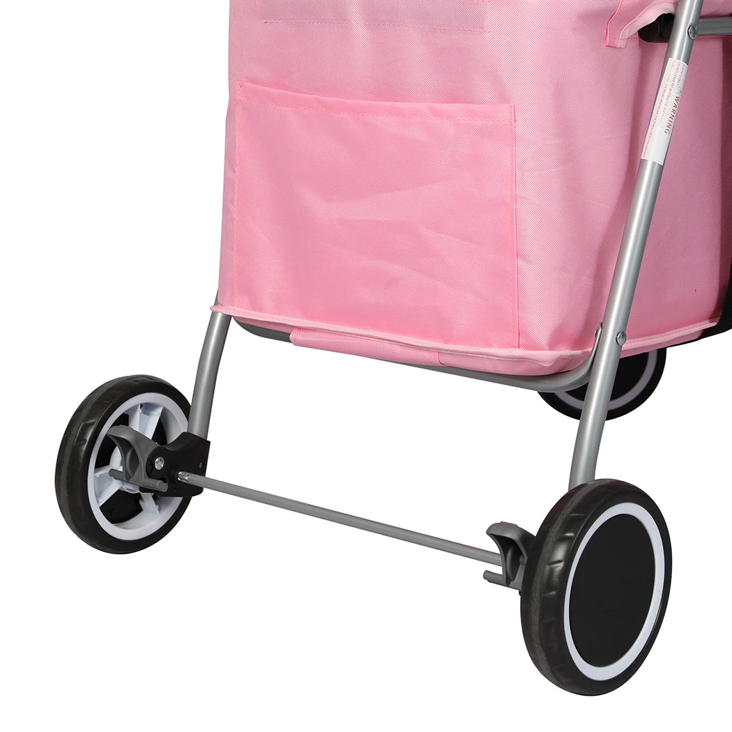 PaWz Pet Stroller Dog Cat Carrier Foldable Pink-1942352821169033219