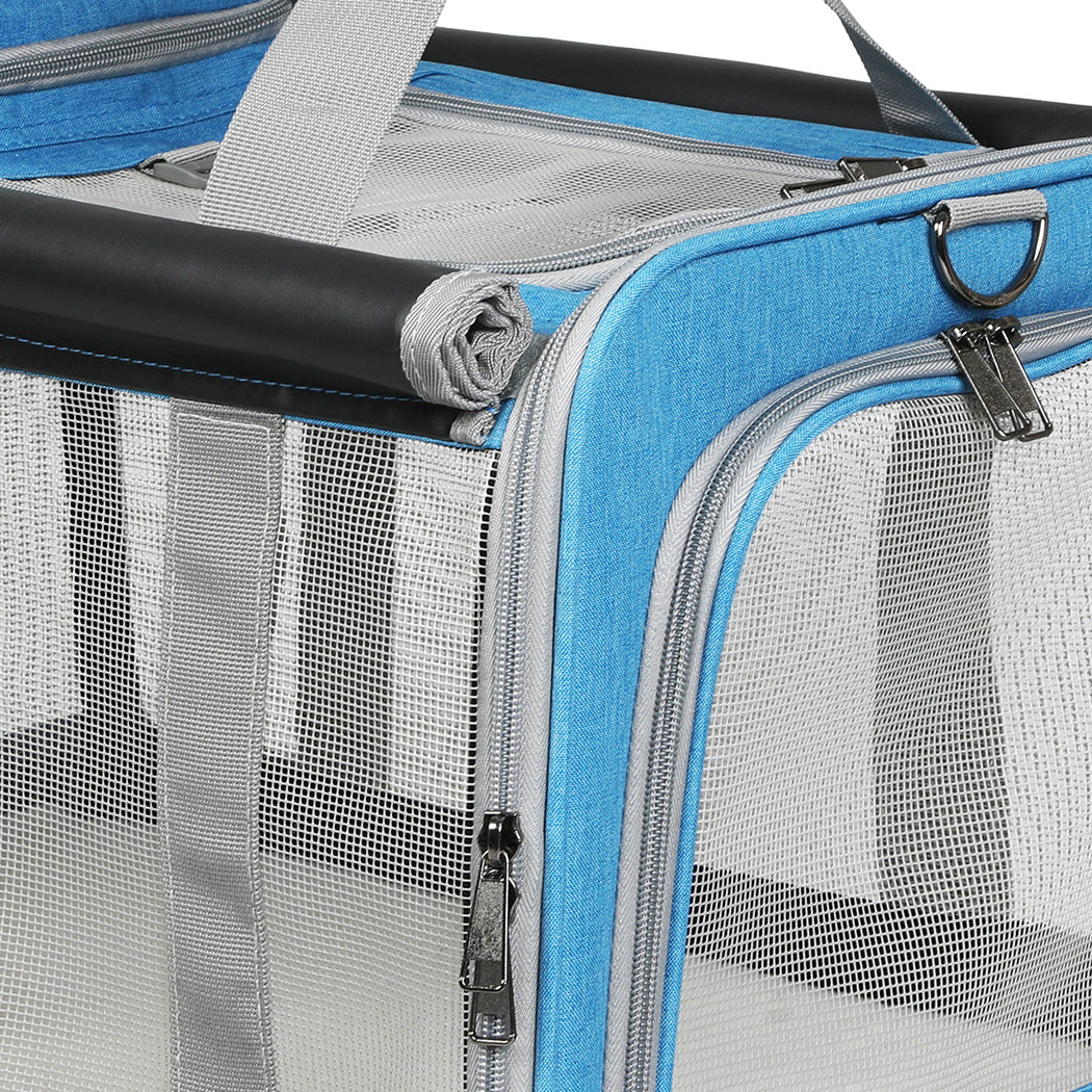Pawz 3 in 1 Pet Soft Crate Dog Cat Carrier L Size Blue-1942353703617040387