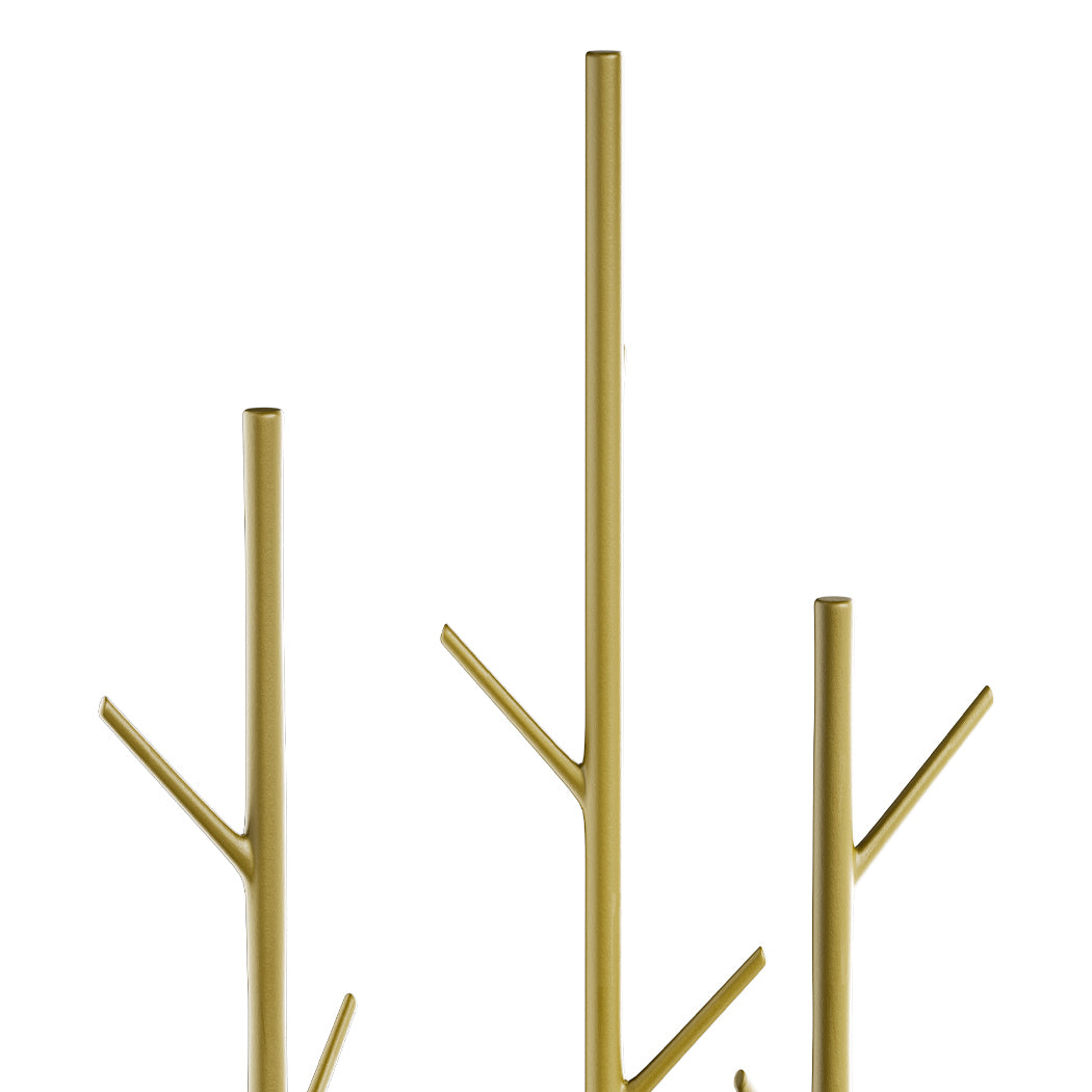 Levede Coat Rack Clothes Stand 8 Hook Organizer Gold-1910112990083026947