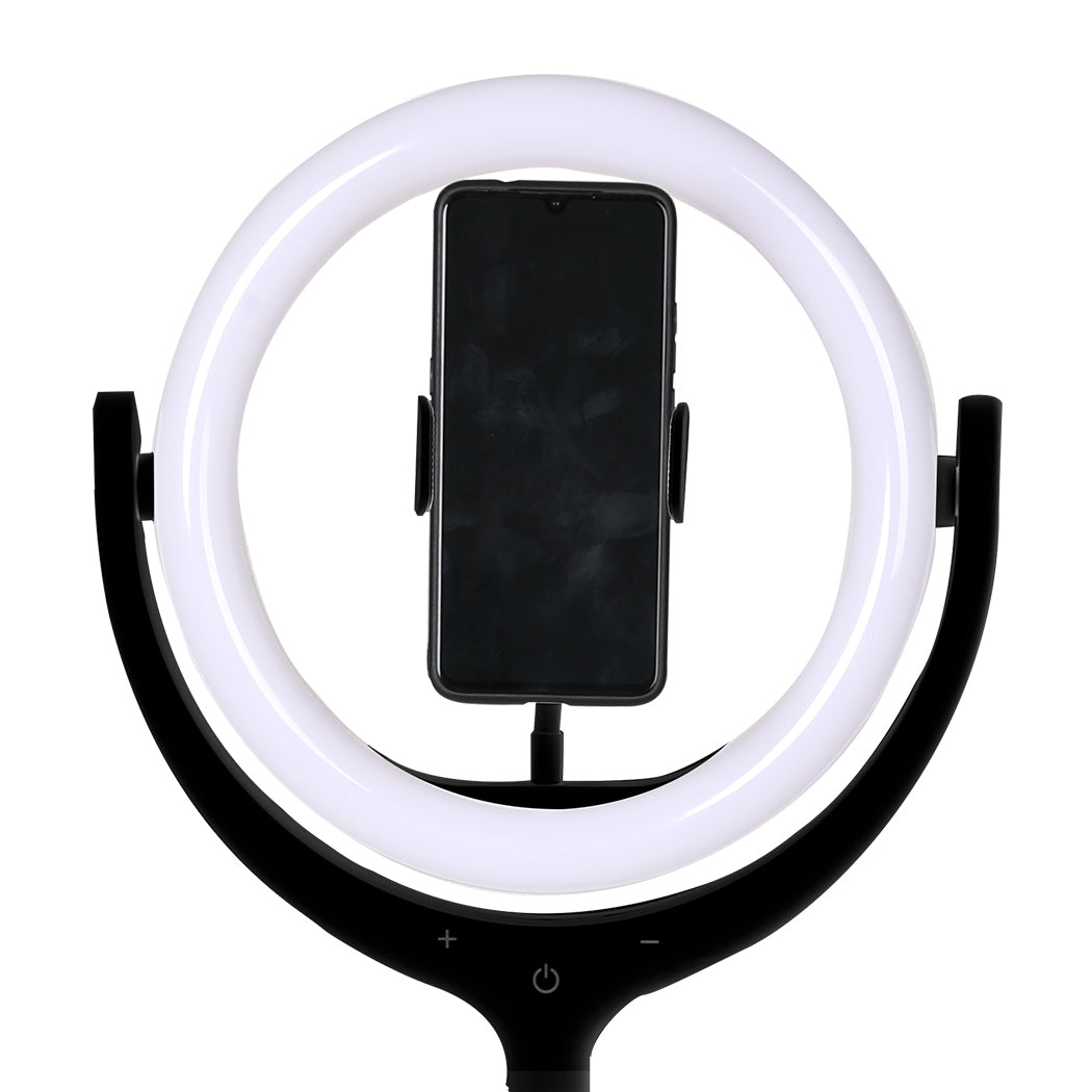 12'' LED Ring Light with Tripod Stand Black-1919892833163153411
