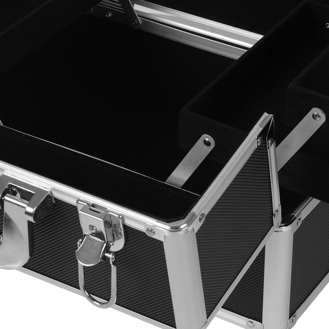 Professional Cosmetic Case Makeup Trolley Black-1942353090665648131