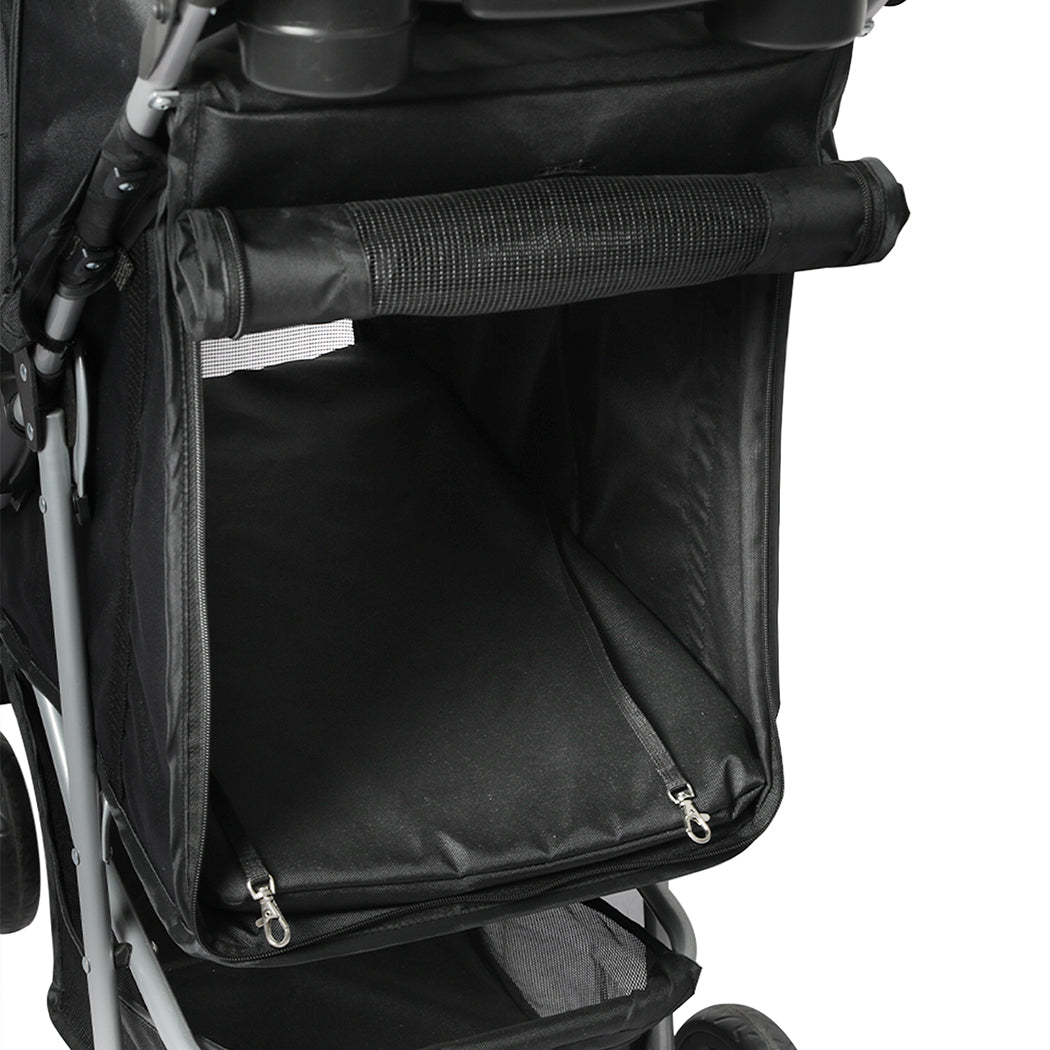 PaWz Large Pet Stroller Dog Cat Carrier Black-1942352819982045187