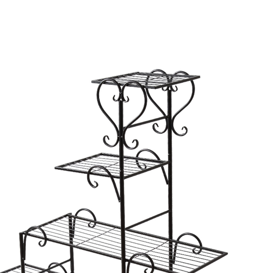 Levede Plant Stand Outdoor Indoor Metal Black-1942353740241702915