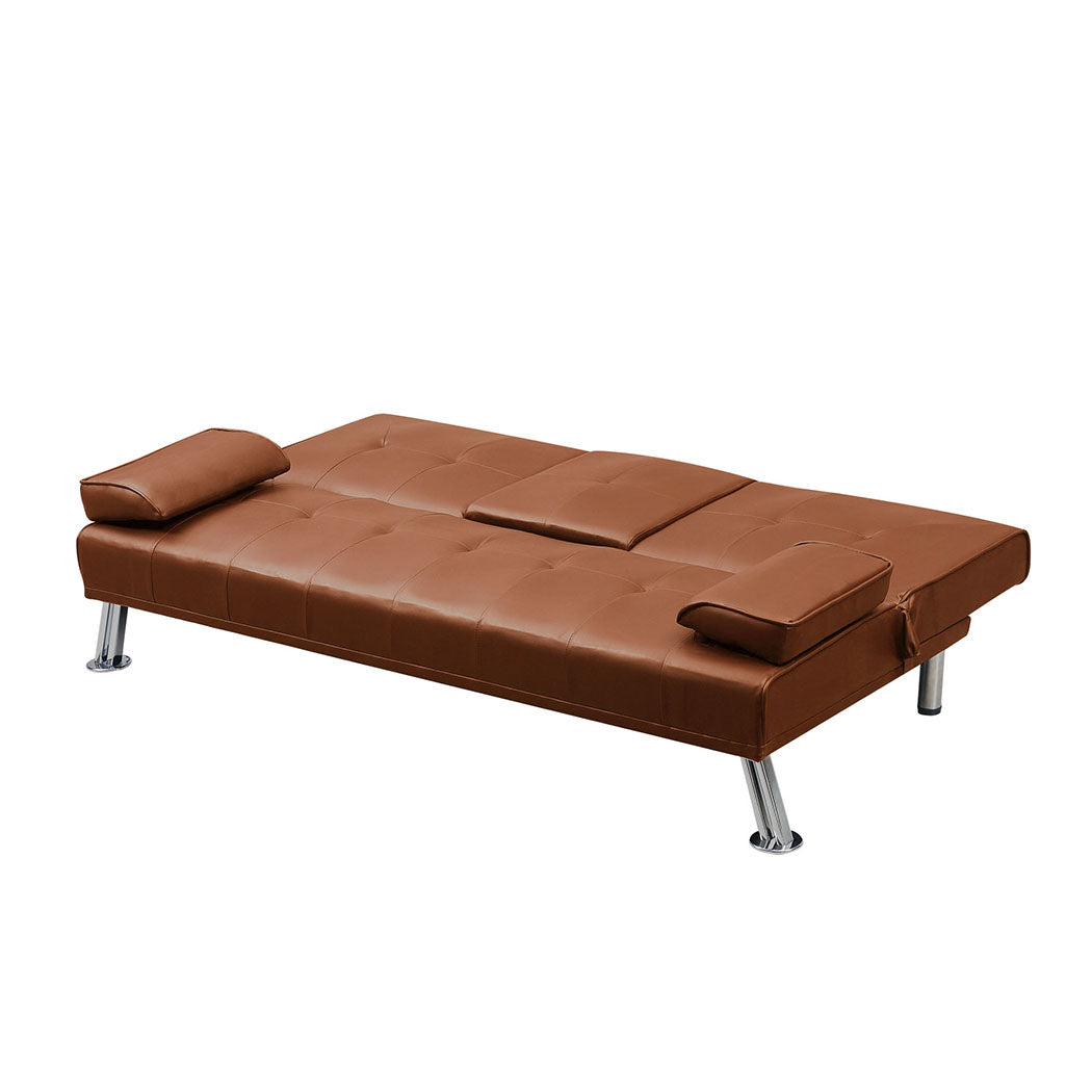 Levede Sofa Bed Adjustable Recliner Brown-1910113319998590979