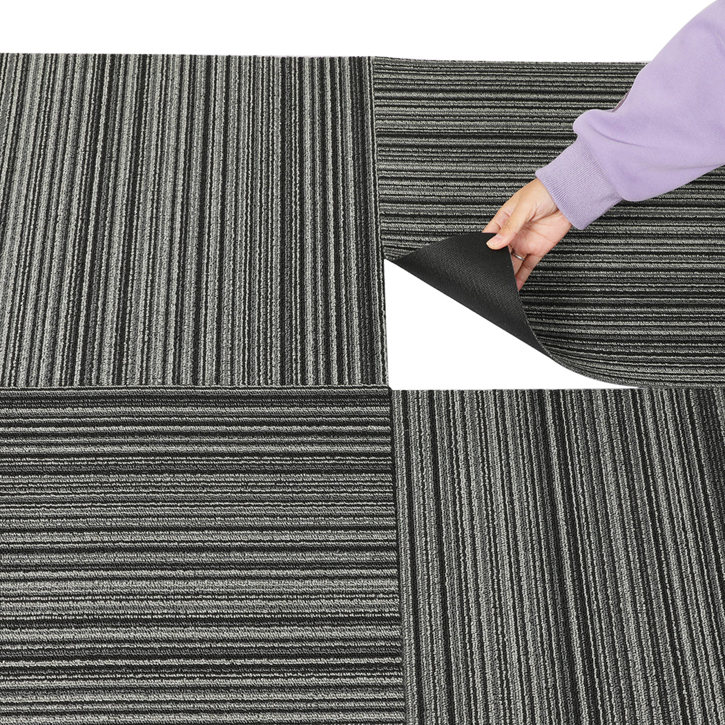 Marlow 20x Carpet Tiles 5m2 Box Heavy Black-1910113062367662083