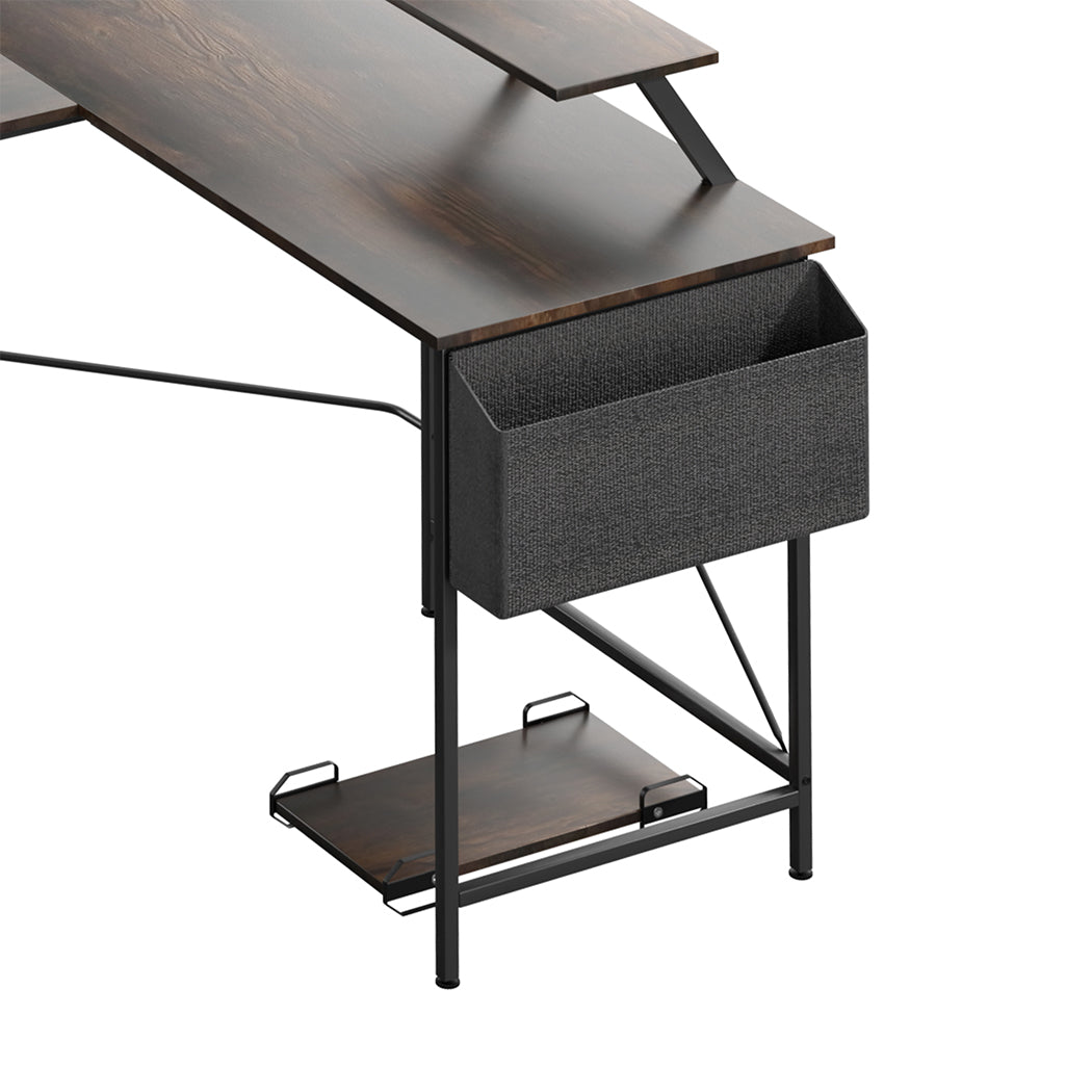 Levede Computer Desk Corner Desk Brown-1910112201935556611