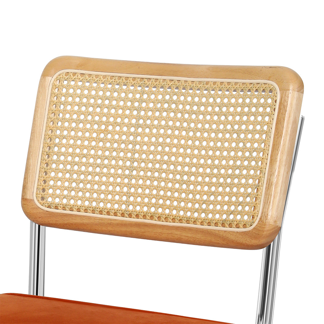 Levede 2xRattan Chair Dining Chairs Orange-1937319839869833219
