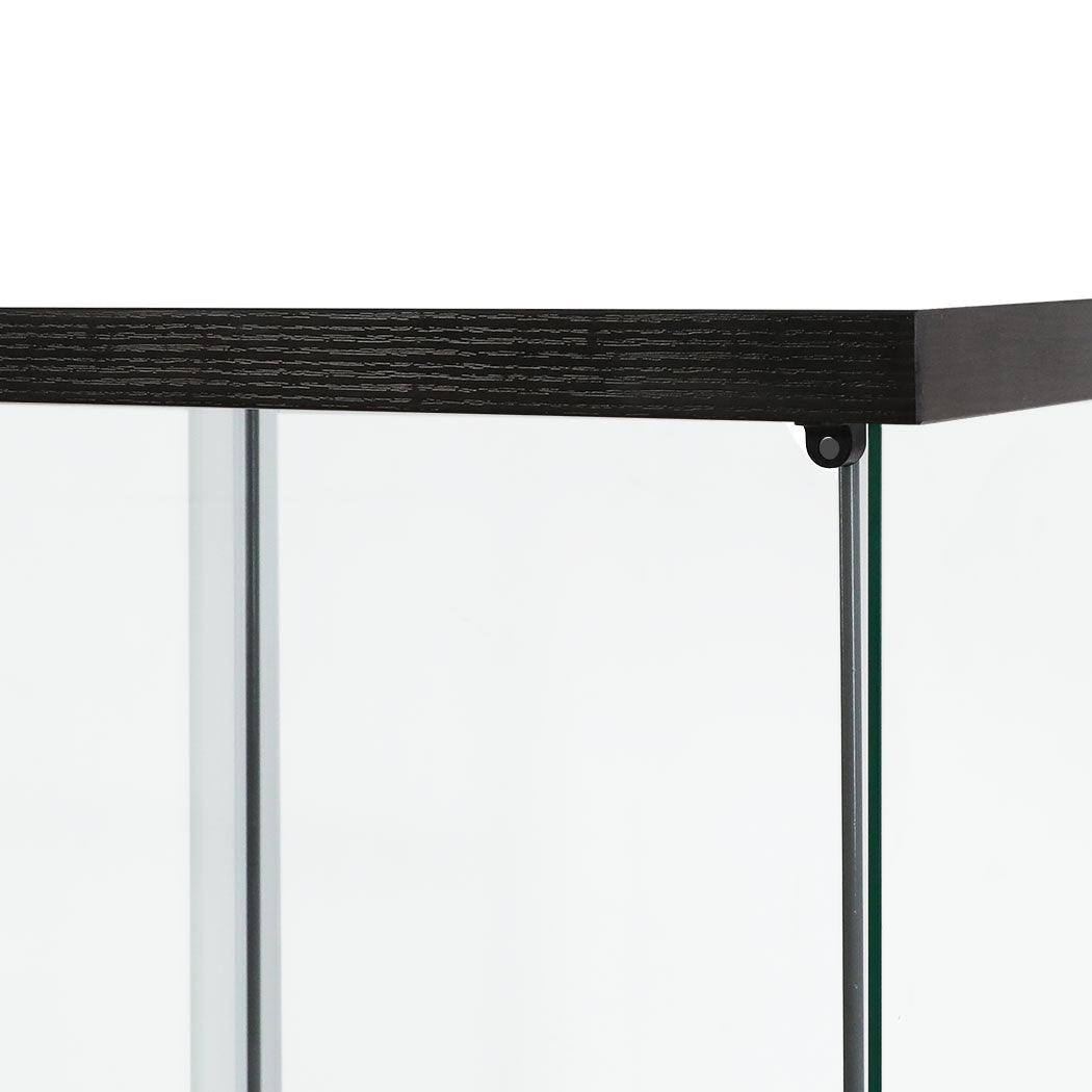 Stacked Display Storage Cabinet Glass Black-1917016729922441219