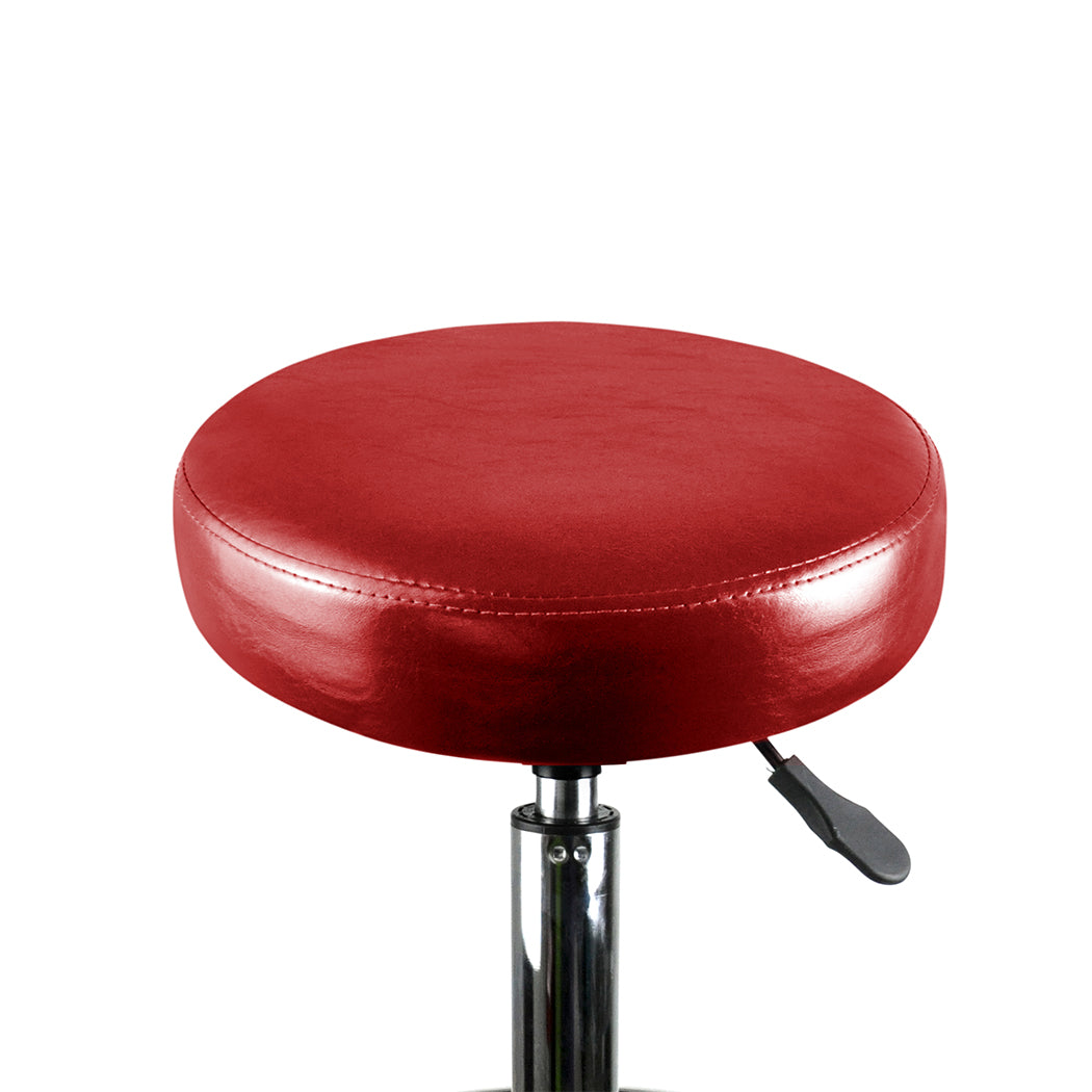 Levede Salon Stool Swivel Barber Stools Red-1910112553606975491