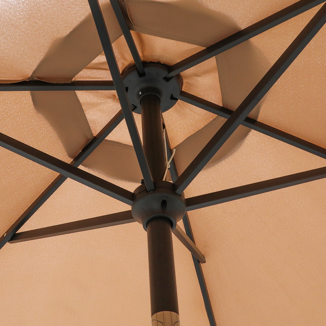 Centra 2.7M LED Outdoor Umbrella Base Stand Khaki-1942353663884398595