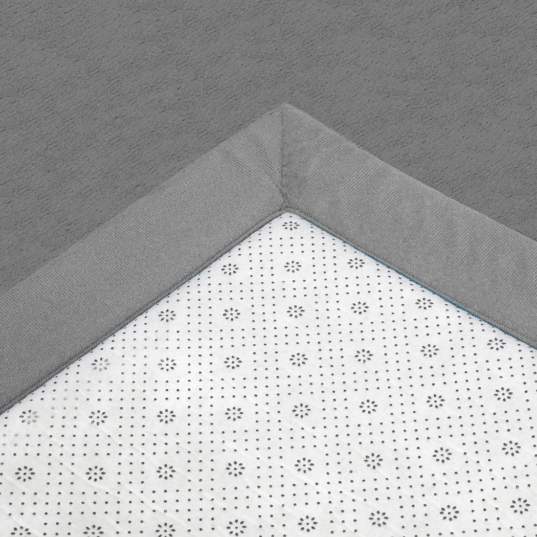 Marlow Coral Velvet Area Rugs Large Mat 180x200cm Grey-1942353700479700995