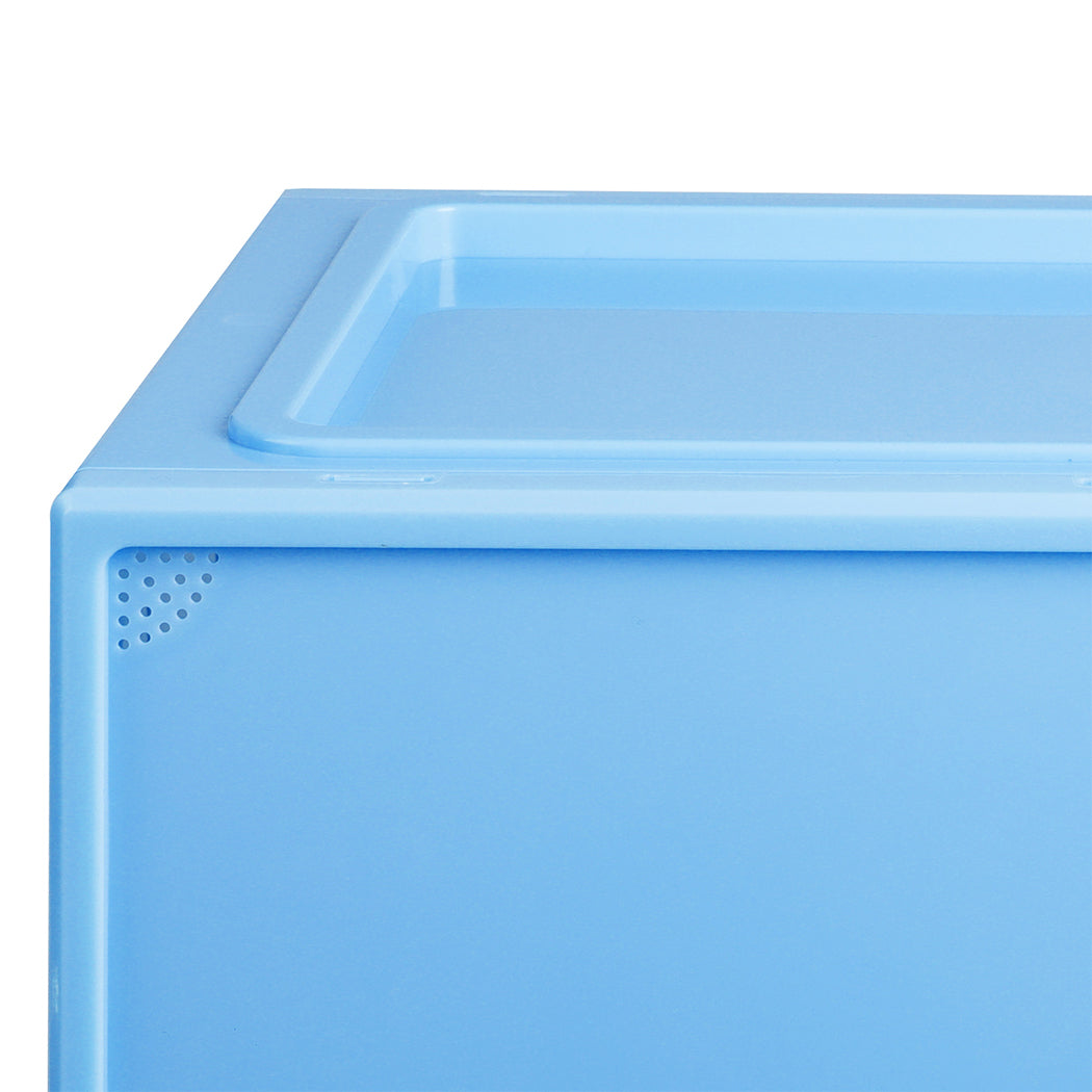 Stacked Sneaker Display Case Shoe Storage Blue-1942352815309590531