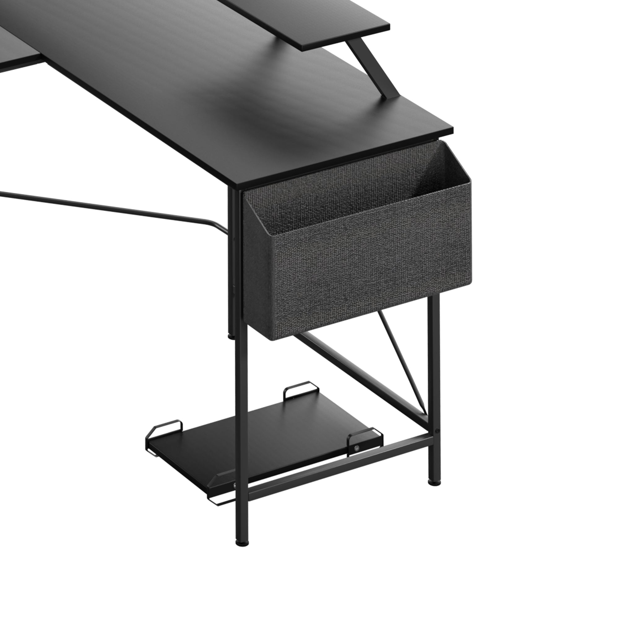 Levede Computer Desk Corner Desk Black-1910112201767784451