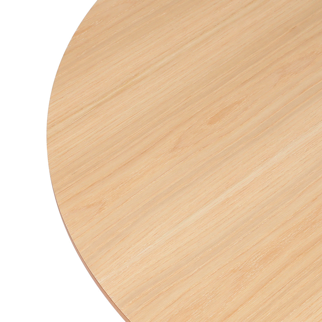Levede Dining Table Round Rubberwood Base 100cm Natural 100 CM-1910113303351398403