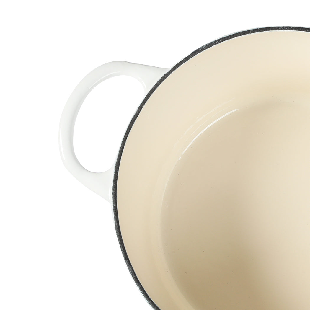 TOQUE 4L Enamel Dutch Oven Pot in White Colour-1942352919164751875