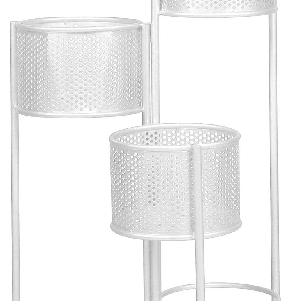Levede 6 Tier Plant Stand Swivel Outdoor White-1942353742452101123