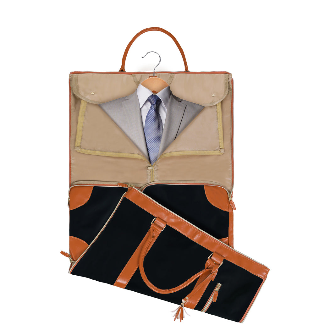 Slimbridge Garment Bags 2 in 1 Hanging Suit Bag Black-1942353691034128387