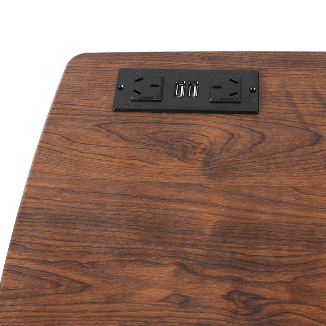Levede Mobile Standing Desk Foldable Brown Fold-1910113012719685635