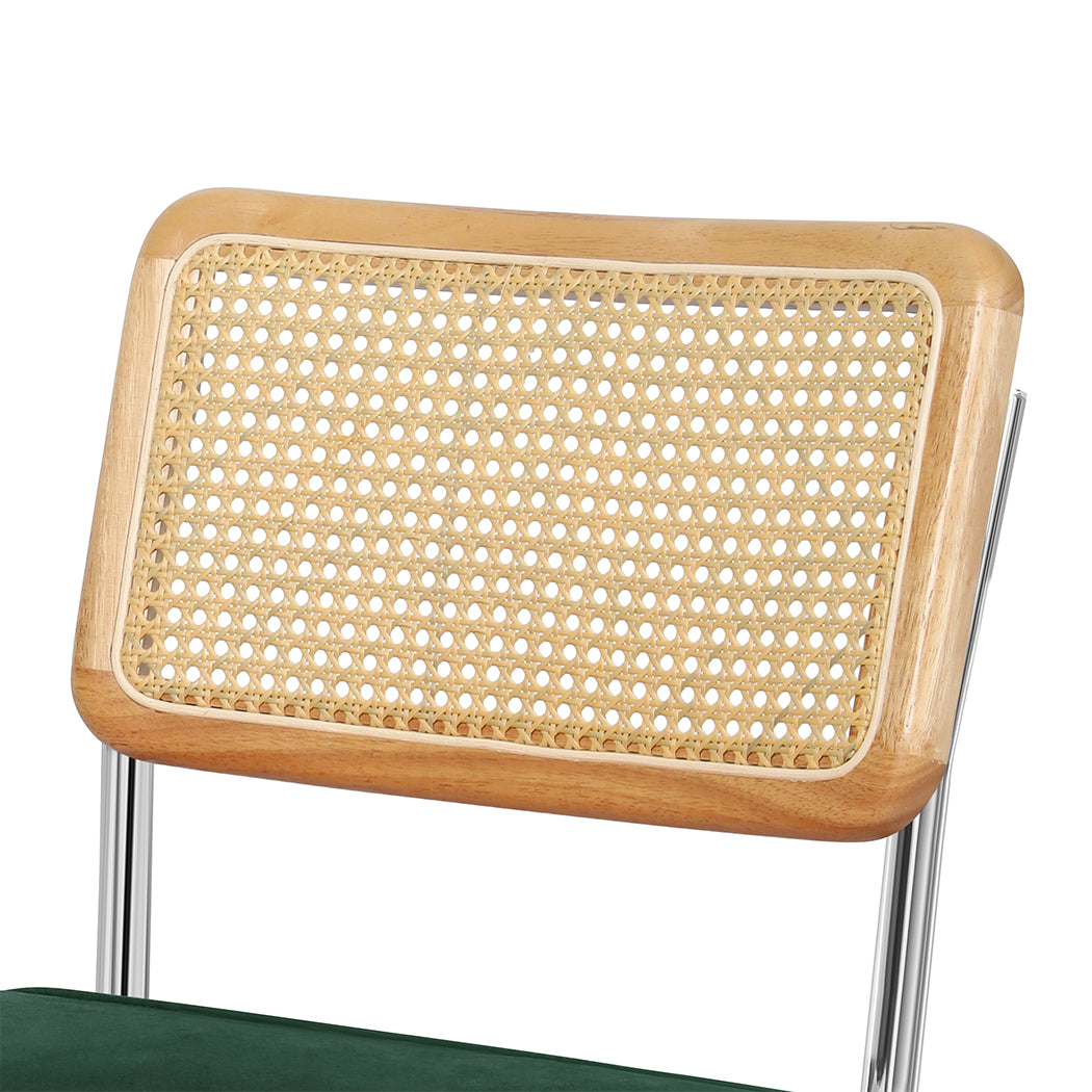 Levede 2xRattan Chair Dining Chairs Green-1910113300486688771