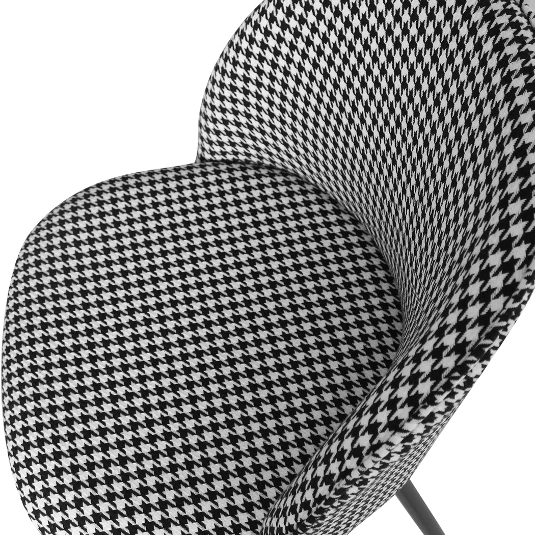 Levede 2x Dining Chairs Kitchen Cafe Black and White-1910113282824474627
