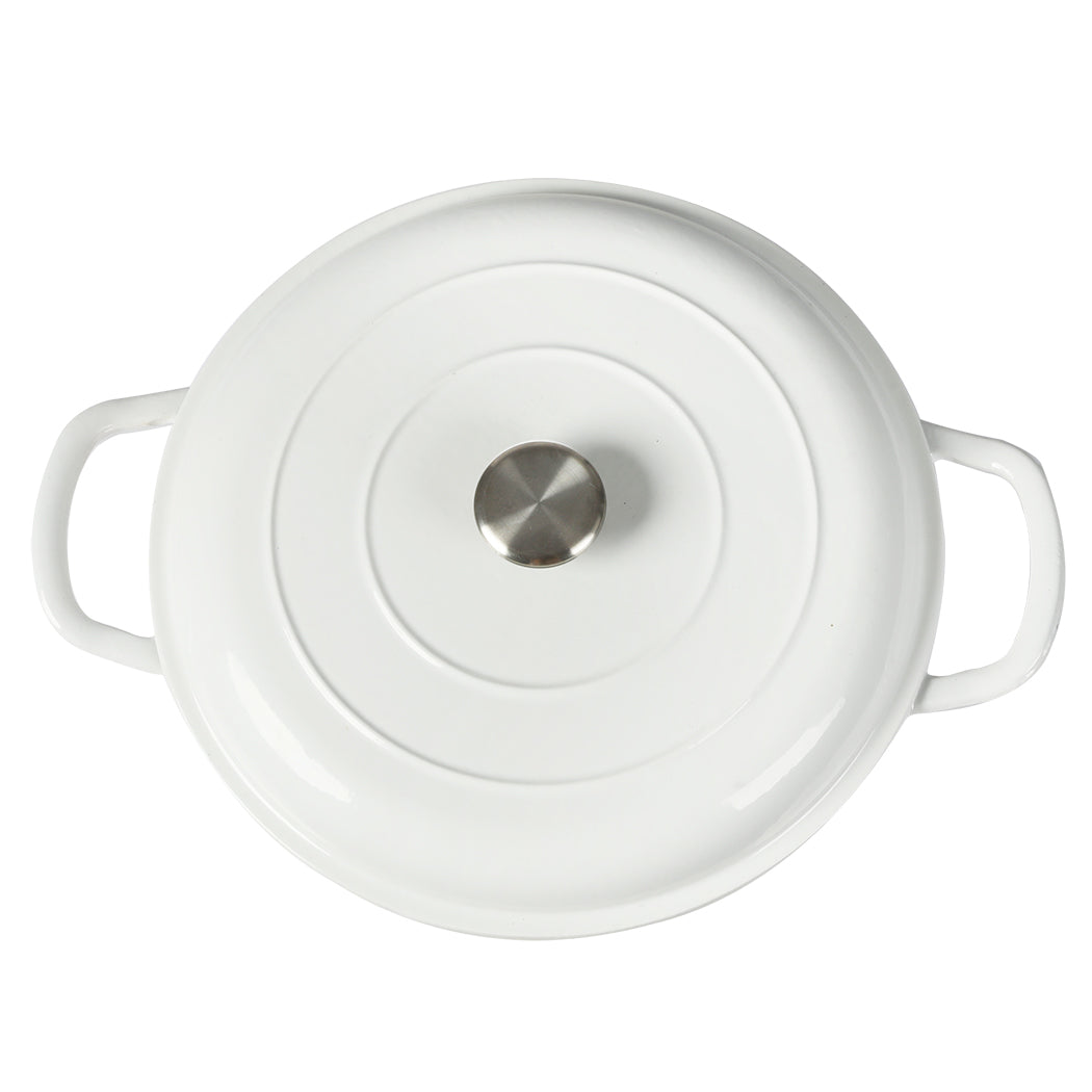 TOQUE 3.5L Enamel Dutch Oven Pan in White Colour-1942352919689039876