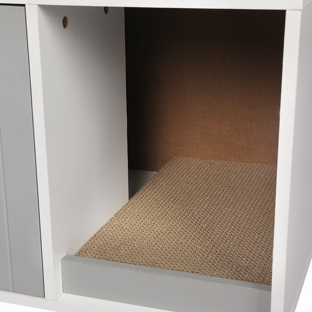 PaWz Enclosed Cat Litter Cabinet Box Grey-1942352745843527684