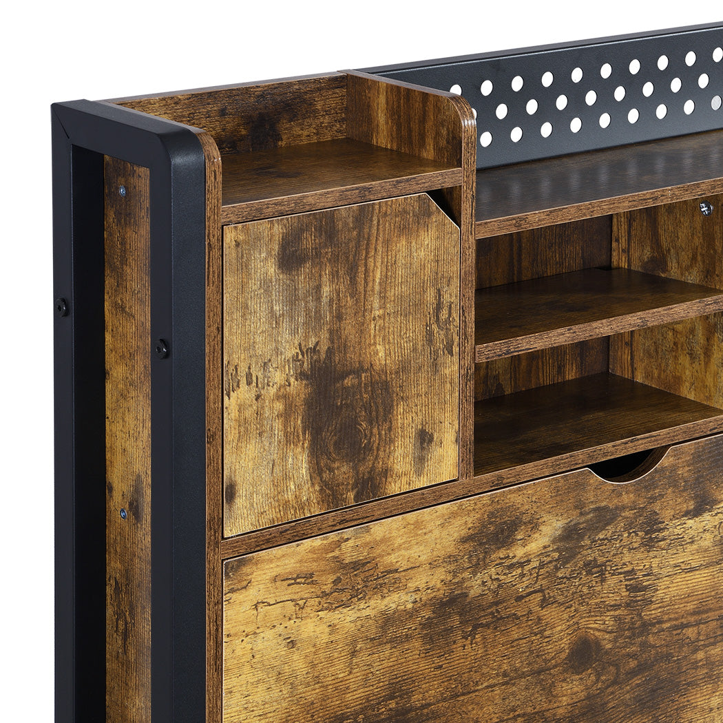 Levede Double Bed Frame Storage Headboard Industrial-1910112272865431556