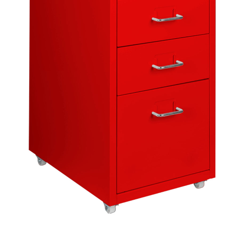 Levede 5 Drawer Office Cabinet Drawers Red-1917016720799830020