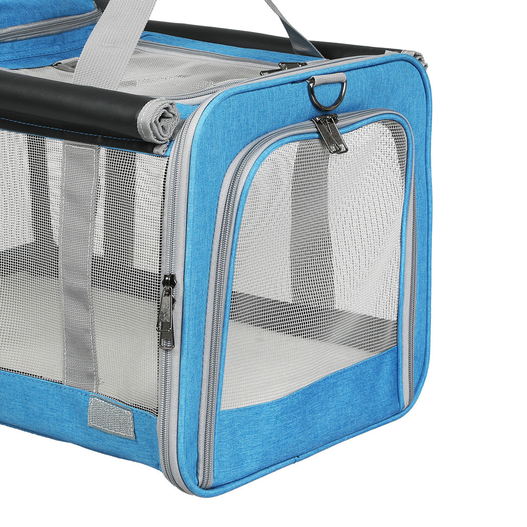 Pawz 3 in 1 Pet Soft Crate Dog Cat Carrier L Size Blue-1942353703617040388