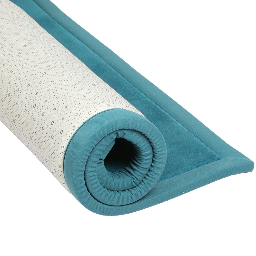 Marlow Coral Velvet Area Rugs Large Mat 150x200cm Blue-1942353699934441476